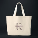 Lavender Monogram Bridesmaid Jumbo Tygkasse<br><div class="desc">Lavender Monogram Bridesmaid Large Tote.</div>