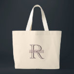Lavender Monogram Bridesmaid Jumbo Tygkasse<br><div class="desc">Lavender Monogram Bridesmaid Large Tote.</div>