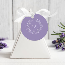 Lavender Monogram Bröllop Gåvor Etiketter
