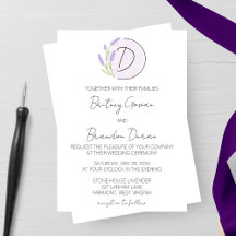Lavender Monogram Bröllop