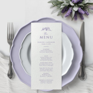 Lavender Monogram Bröllop Meny