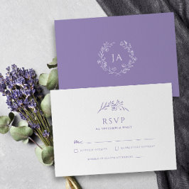 Lavender Monogram Bröllop OSA Kort