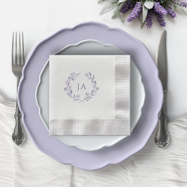 Lavender Monogram Bröllop Pappersservett