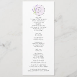 Lavender Monogram Bröllop Program
