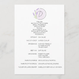 Lavender Monogram Bröllop Program