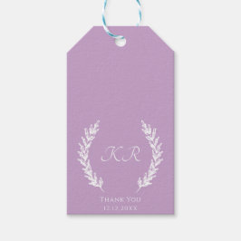 Lavender Monogram Elegant Modern Bröllop Presentetikett