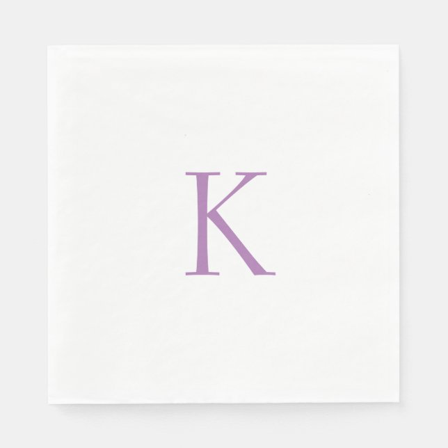 Lavender Monogram Luncheon Napkins Pappersservett (Framsidan)