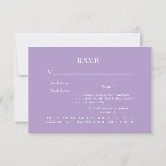 Lavender Monogram Middag Choices-Bröllop OSA Kort (Framsida)