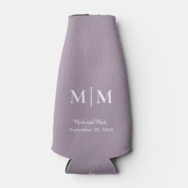Lavender Monogram & Namn Bröllop Tall Can Cooler