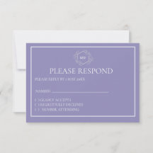 Lavender Monogram Vapensköld OSA kort