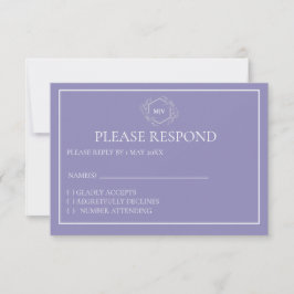 Lavender Monogram Vapensköld OSA kort
