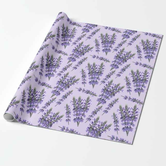 Lavender mönster presentpapper (Utrullad)