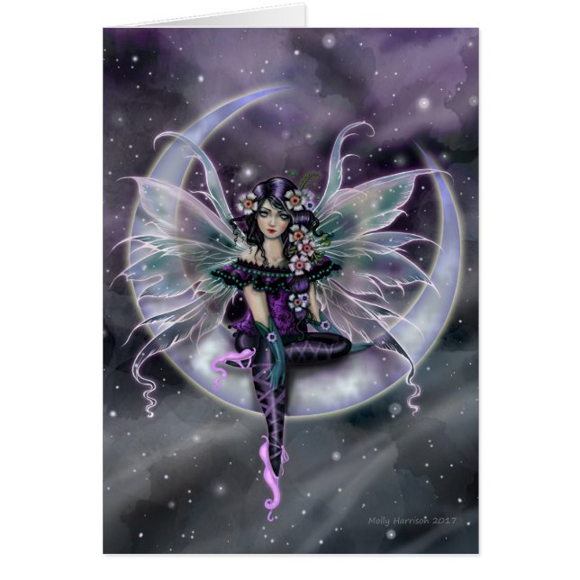 Lavender Moon Fairy Fantasy Art av Molly Harrison Hälsningskort (Framsidan)