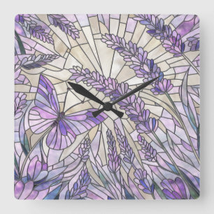 Lavender MorgBliss - Mosaic Art Fyrkantig Klocka