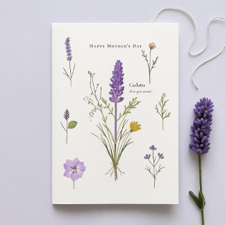 Lavender Mor's Day Card for Personlig Messag Tack Kort