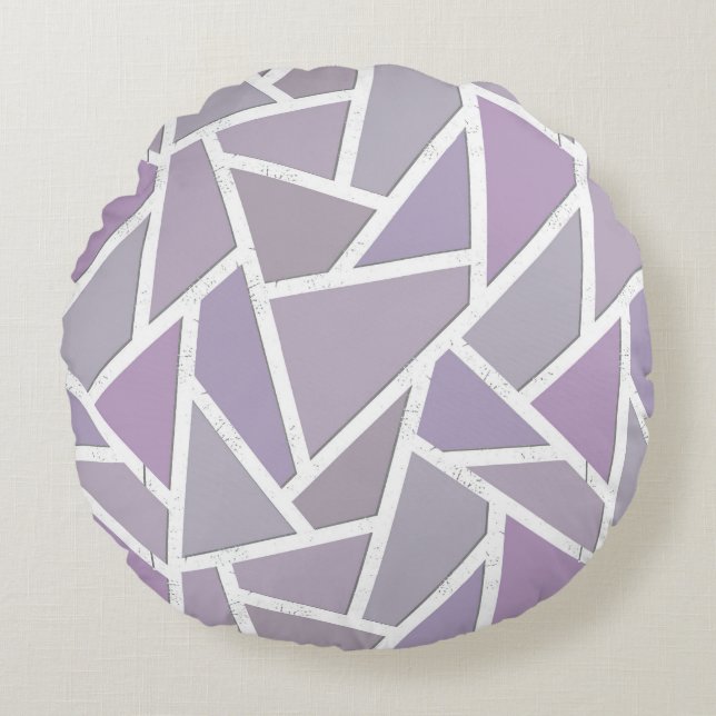 Lavender mosaic mönster rund kudde (Framsidan)