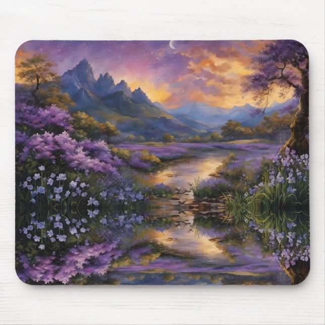 Lavender Mountain Valley vid Dawn Musmatta (Framsidan)