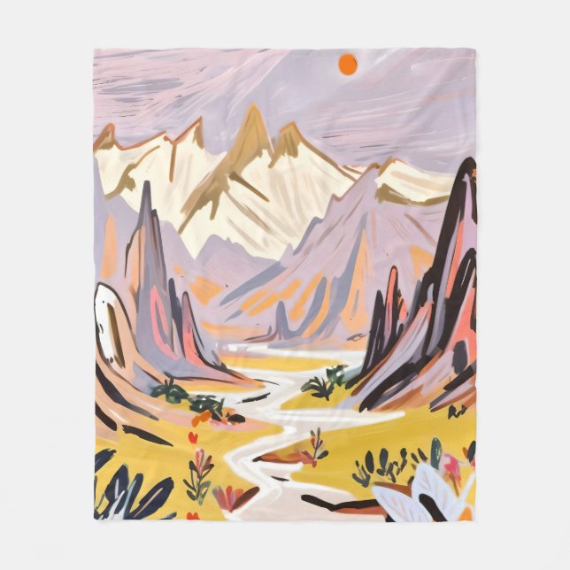 Lavender Mountains Fleecefilt (Framsidan)