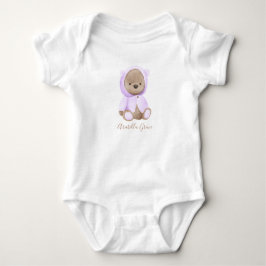 Lavender Nalle Personlig Namn Baby Baby T Shirt