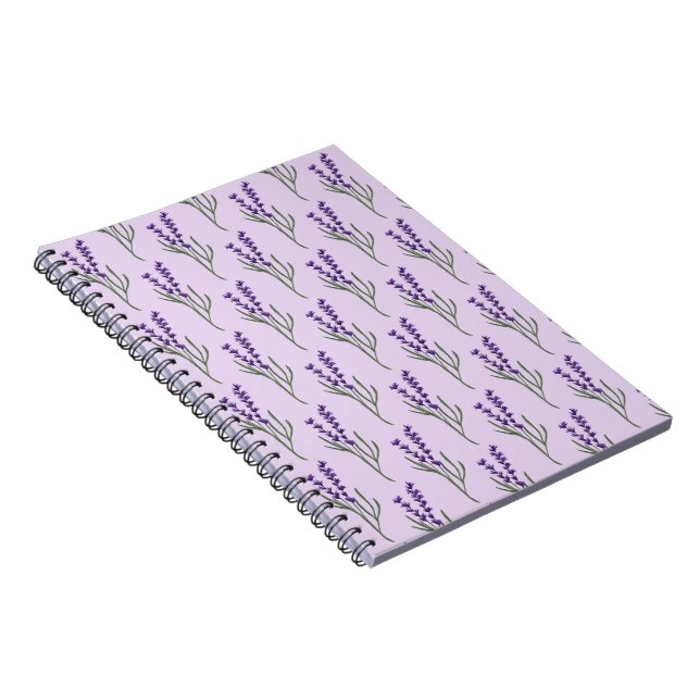 Lavender Notebook Lila Mönster Anteckningsbok (Högra Sidan)