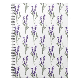 Lavender Notebook White Mönster Anteckningsbok