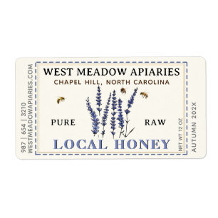 Lavender och Bees Honungsetikett Dash Gräns Fraktsedel