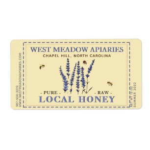 Lavender och Bees Honungsetikett Dash Gräns Fraktsedel
