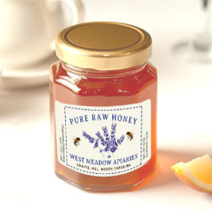 Lavender och Bees Honungsetikett Dash Gräns Fraktsedel