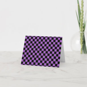 Lavender och Black Checkated Mönster vycard Kort