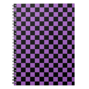 Lavender och Black Checkered Mönster Anteckningsbok