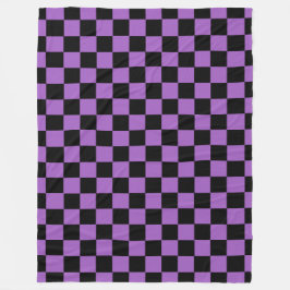 Lavender och Black Checkered Mönster Fleecefilt