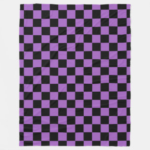 Lavender och Black Checkered Mönster Fleecefilt