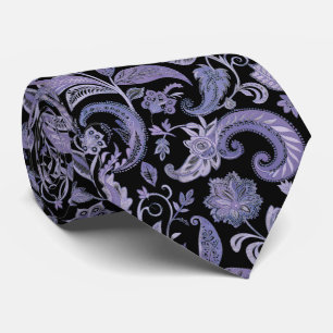 Lavender och Black Paisley Neck Tie Slips