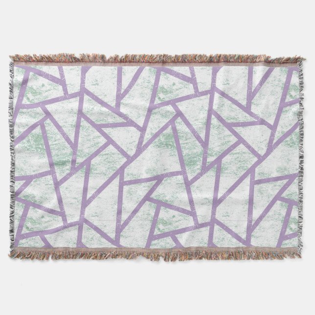Lavender och blek grönt mosaic mönster filt (Framsidan)