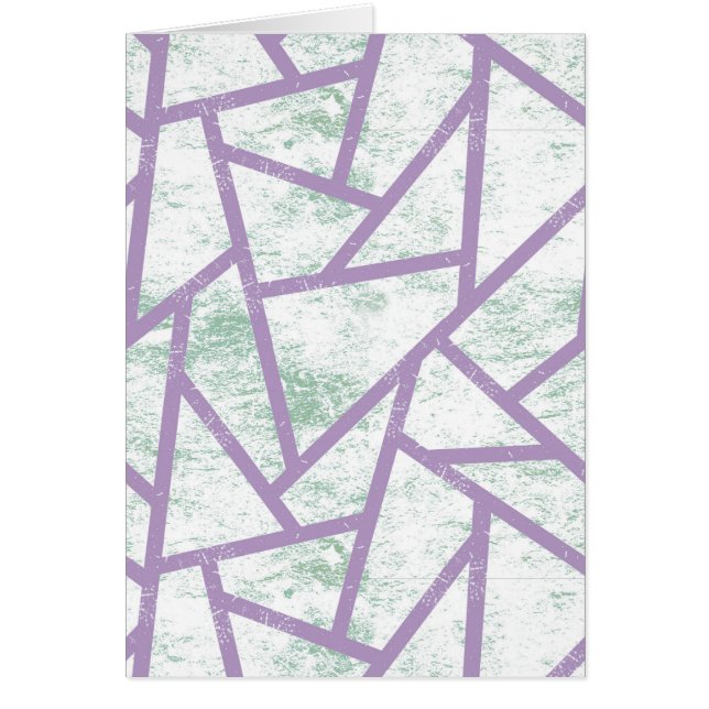 Lavender och blek grönt mosaic mönster hälsningskort (Framsidan)
