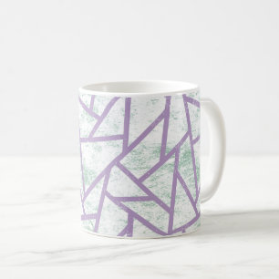 Lavender och blek grönt mosaic mönster kaffemugg