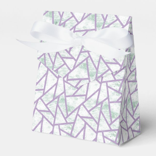 Lavender och blek grönt mosaic mönster presentaskar (Framsidan Sidan)