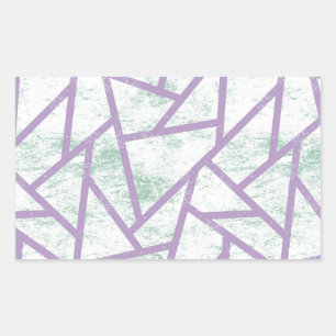 Lavender och blek grönt mosaic mönster rektangulärt klistermärke
