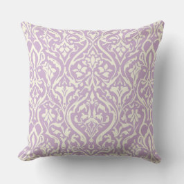 Lavender och Cream Damask Kudde