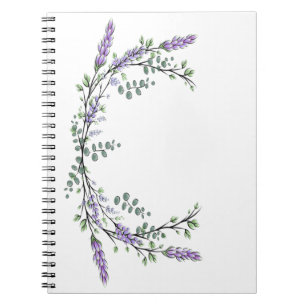 Lavender och Eucalyptus Anteckningsbok Med Spiral