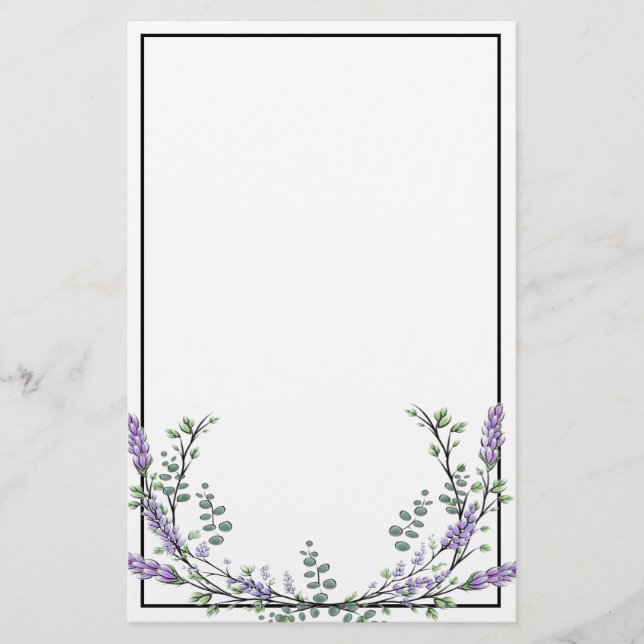 Lavender och Eucalyptus Brevpapper (Framsida)