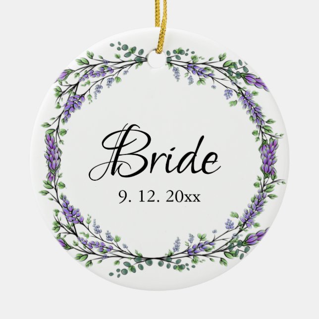 Lavender och Eucalyptus Bride Julgransprydnad Keramik (Framsidan)