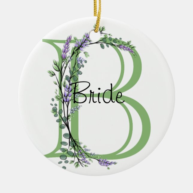 Lavender och Eucalyptus Bride Julgransprydnad Keramik (Framsidan)