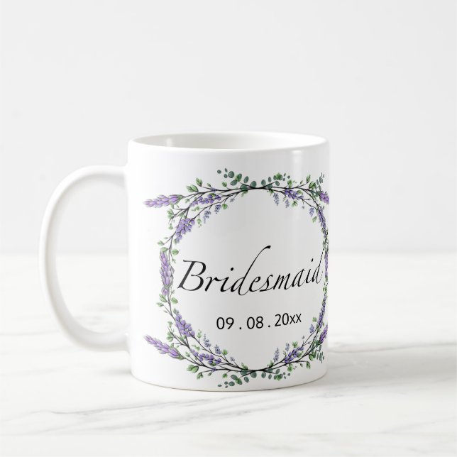 Lavender och Eucalyptus Bridesmaid Kaffemugg (Vänster)