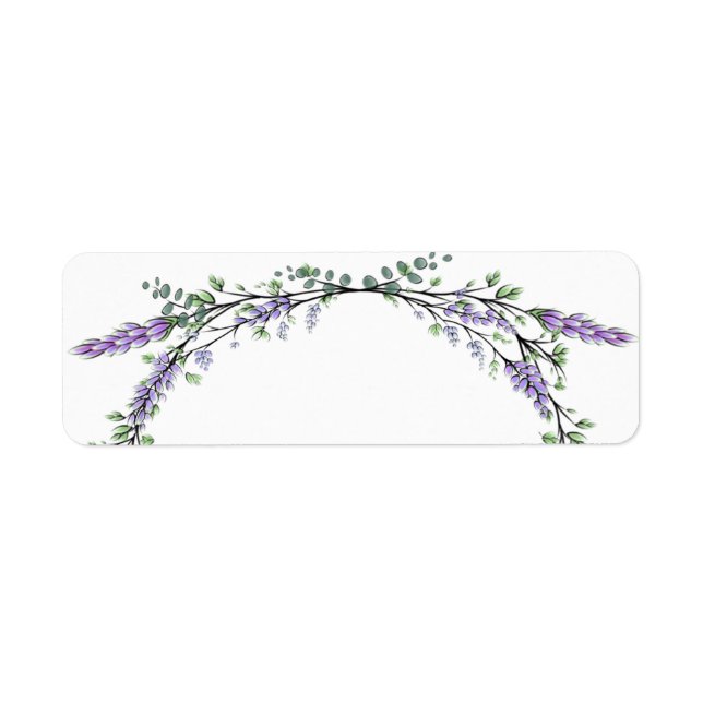 Lavender- och Eucalyptus-etikett Returadress Etikett (Framsidan)