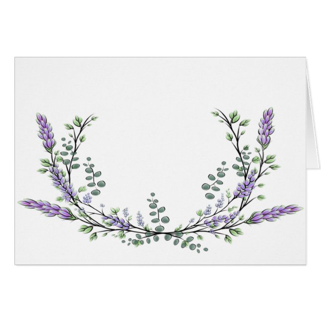 Lavender och Eucalyptus Hälsningskort (Framsidan Horizontal)