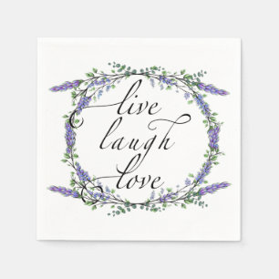 Lavender och Eucalyptus Live Laugh Kärlek Pappersservett