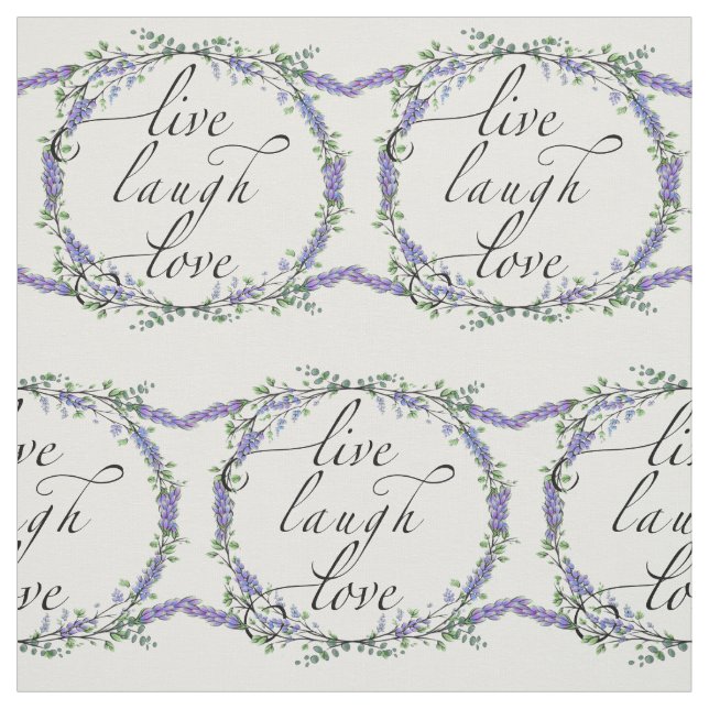 Lavender och Eucalyptus Live Laugh Kärlek Tyg (Provkarta)
