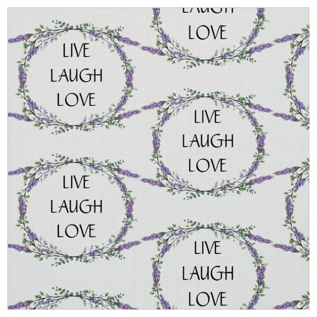 Lavender och Eucalyptus Live Laugh Kärlek Tyg (Provkarta)