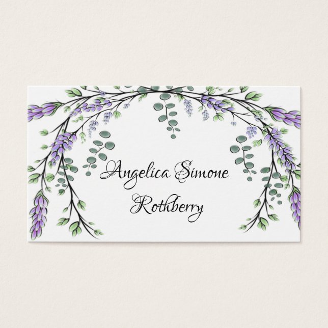 Lavender och Eucalyptus Papper Visitkort (Framsidan)